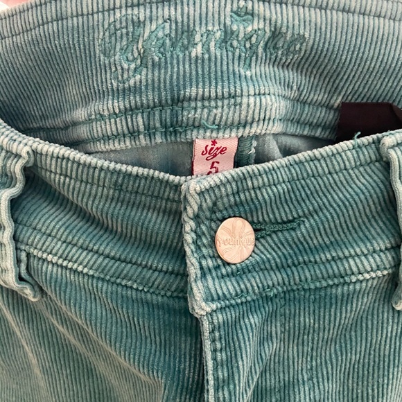 Corduroy Bootcut Jeans Turquoise - Picture 3 of 4